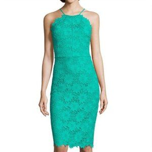Bisou Bisou Lace High Neck Midi Halter Dress